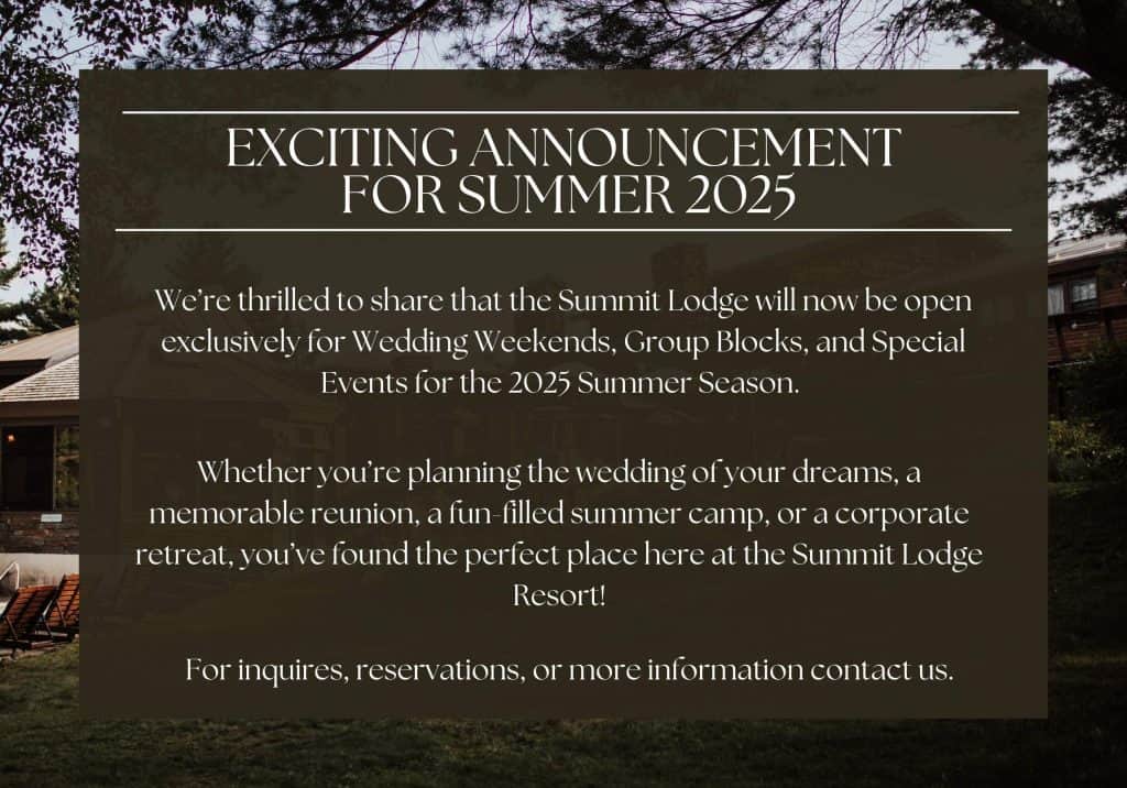 announcement text explaining we're open to booking exclusive events in 2025